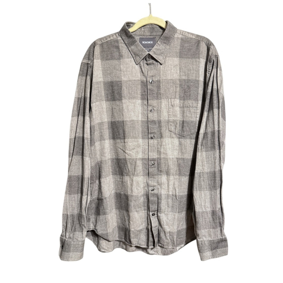Men's Bonobos Gray Plaid Button-Down Shirt Size XXL - Picture 1 of 5